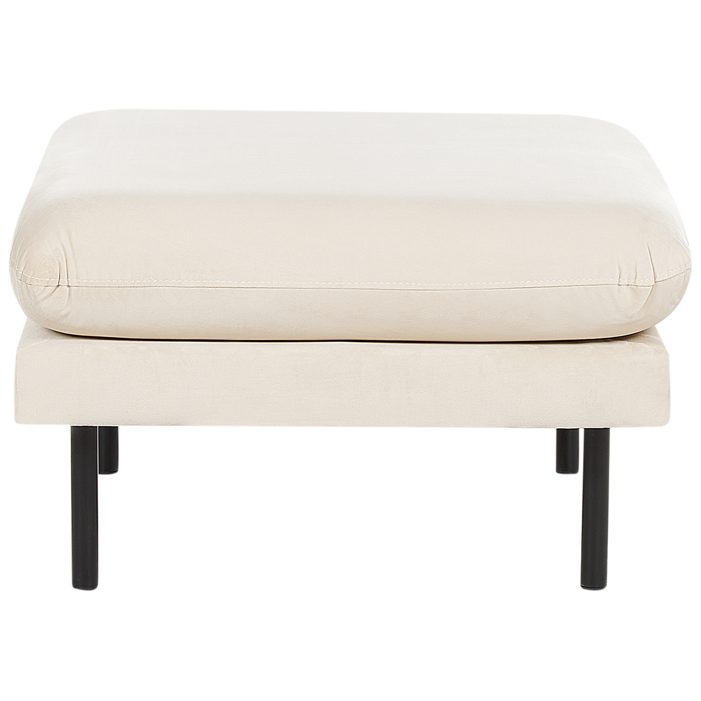 Living Room Set with Ottoman Beige Velvet Black Legs