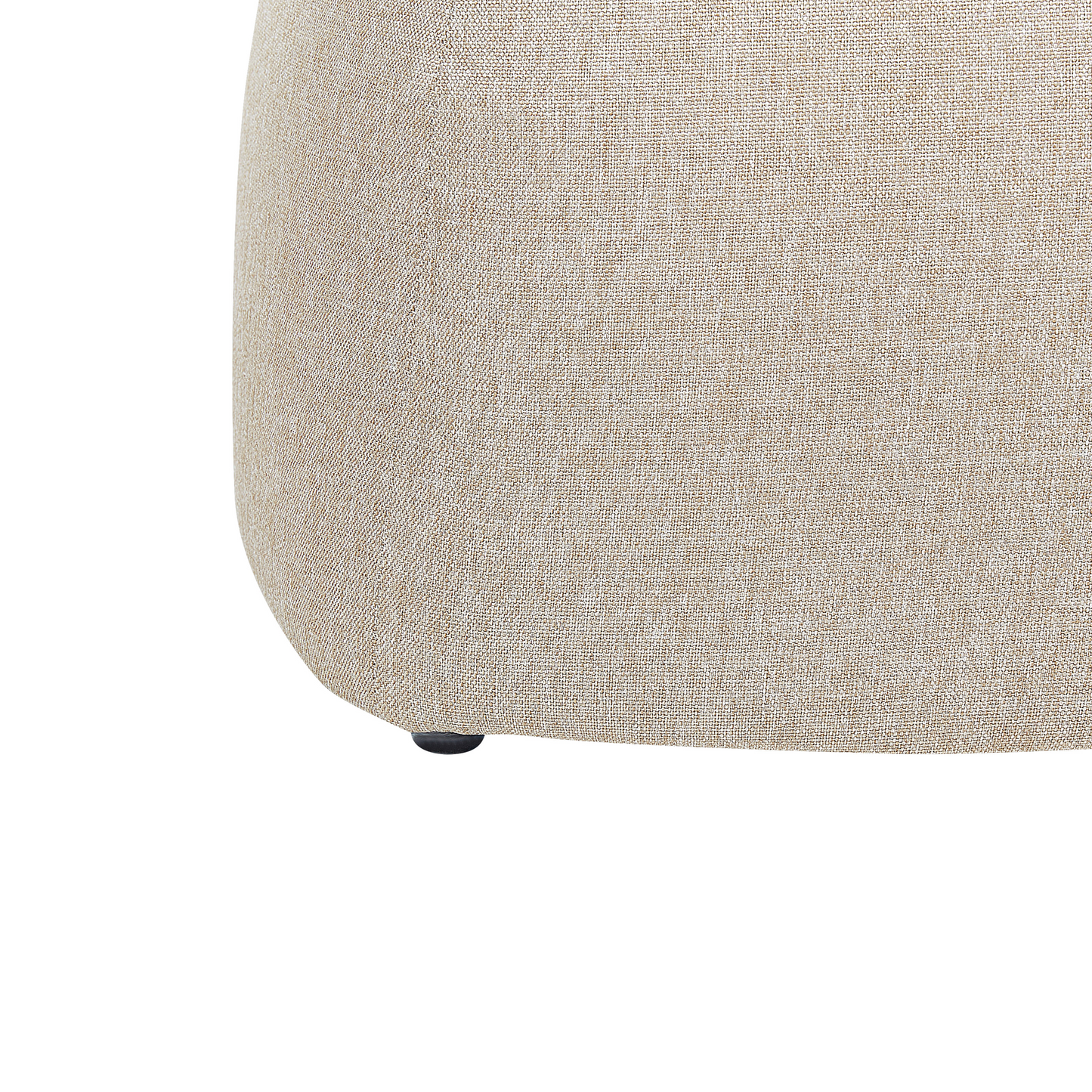 Living Beige Linen Round Pouffe 45cm Footstool