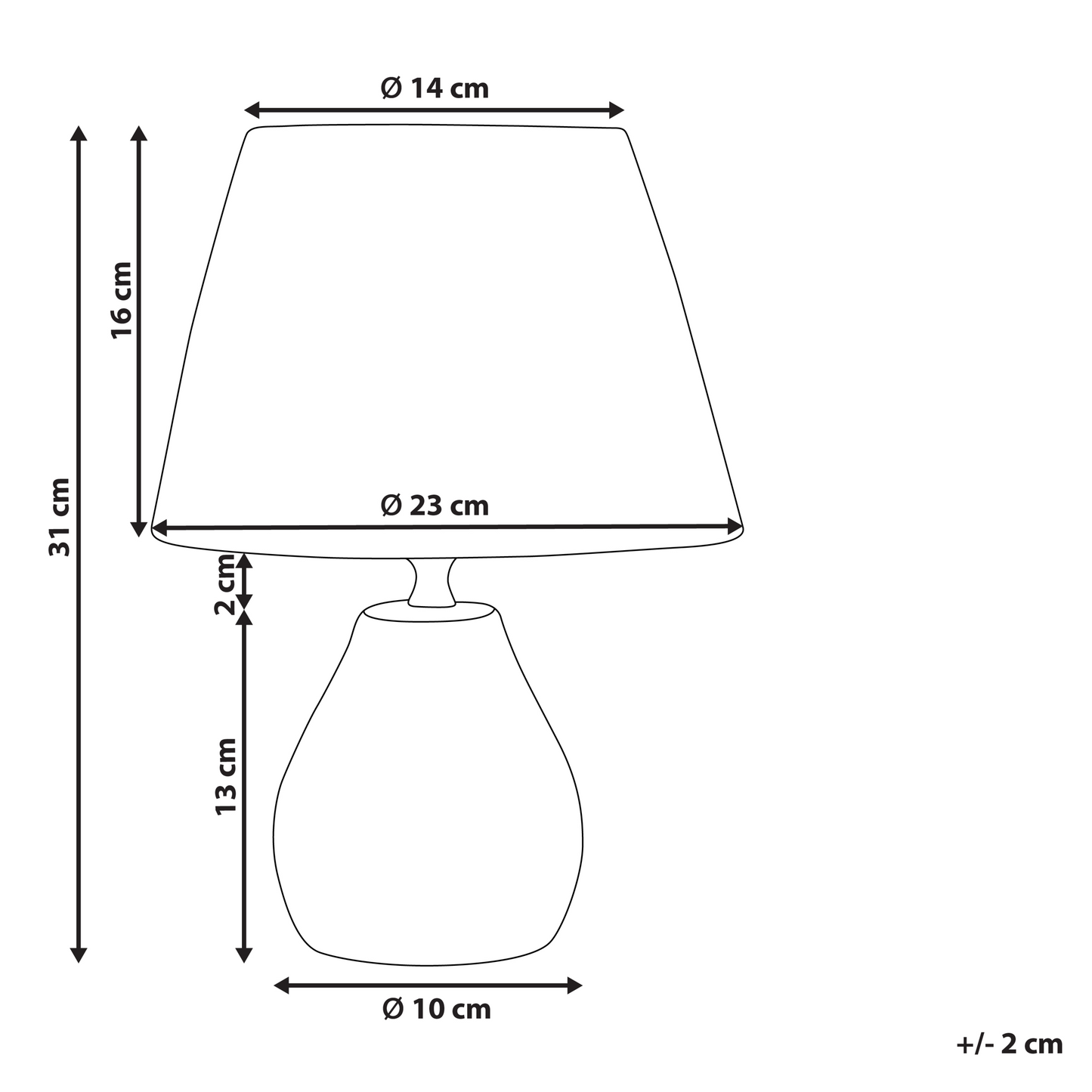 Ceramic Table Lamps 2 White And Natural Cone Paper Shades