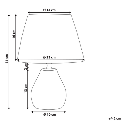 Ceramic Table Lamps 2 White And Natural Cone Paper Shades