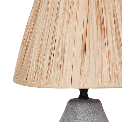 Distressed Ceramic Cone Table Lamps Set of 2 Grey Natural