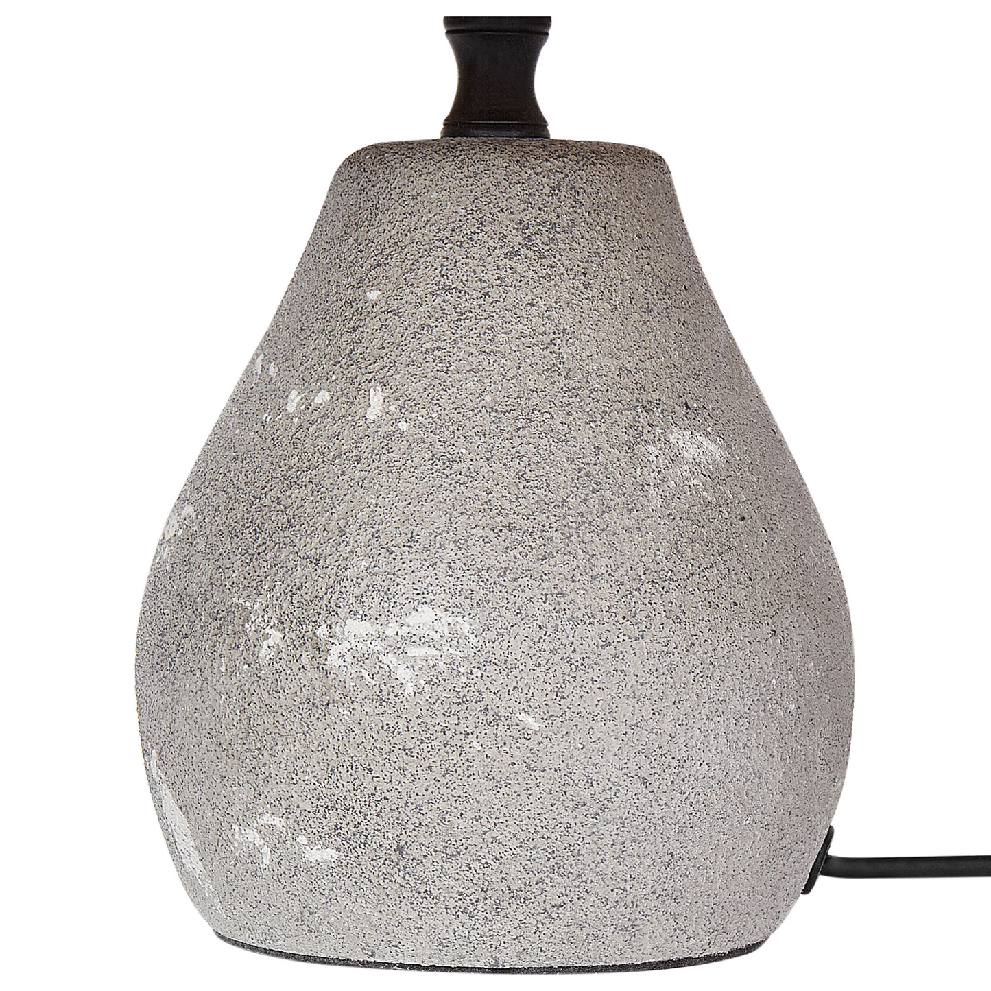 Distressed Ceramic Cone Table Lamps Set of 2 Grey Natural