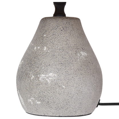 Distressed Ceramic Cone Table Lamps Set of 2 Grey Natural
