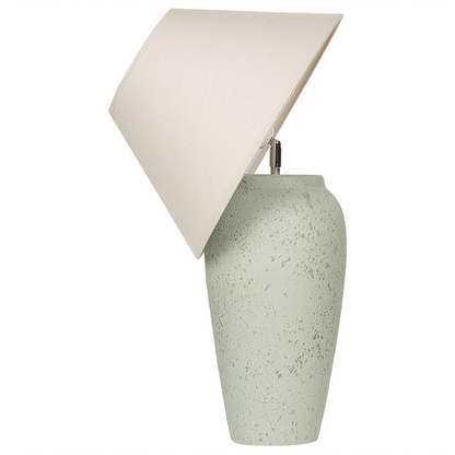 White Ceramic Table Lamp With Adjustable Linen Cone Shade