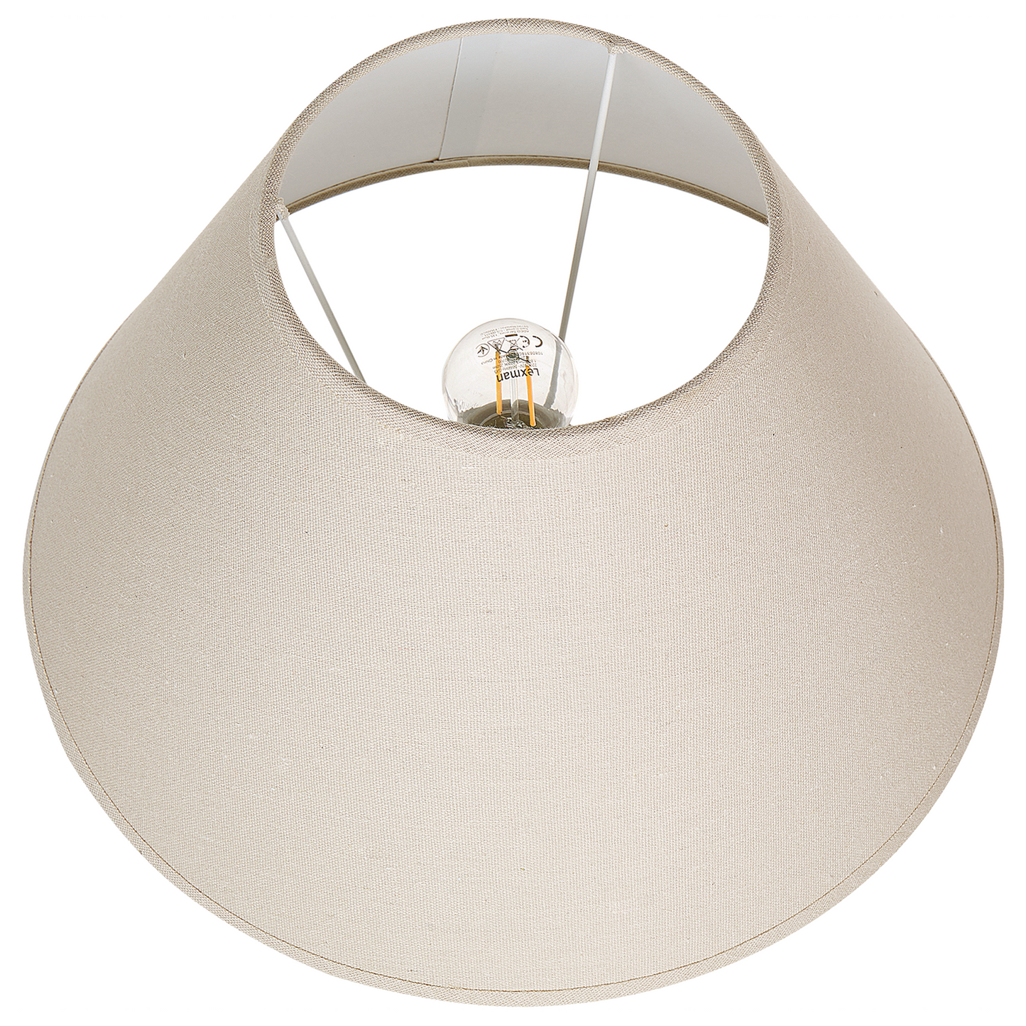 White Ceramic Table Lamp With Adjustable Linen Cone Shade