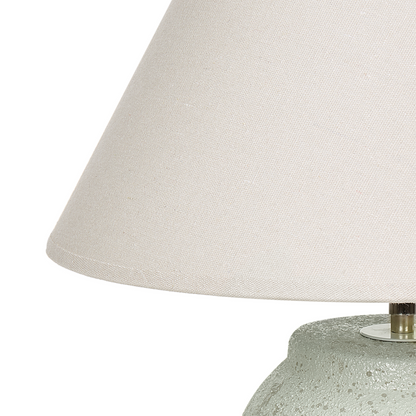 White Ceramic Table Lamp With Adjustable Linen Cone Shade