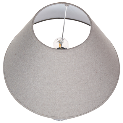 Table Lamp Grey Ceramic Base Adjustable Linen Shade