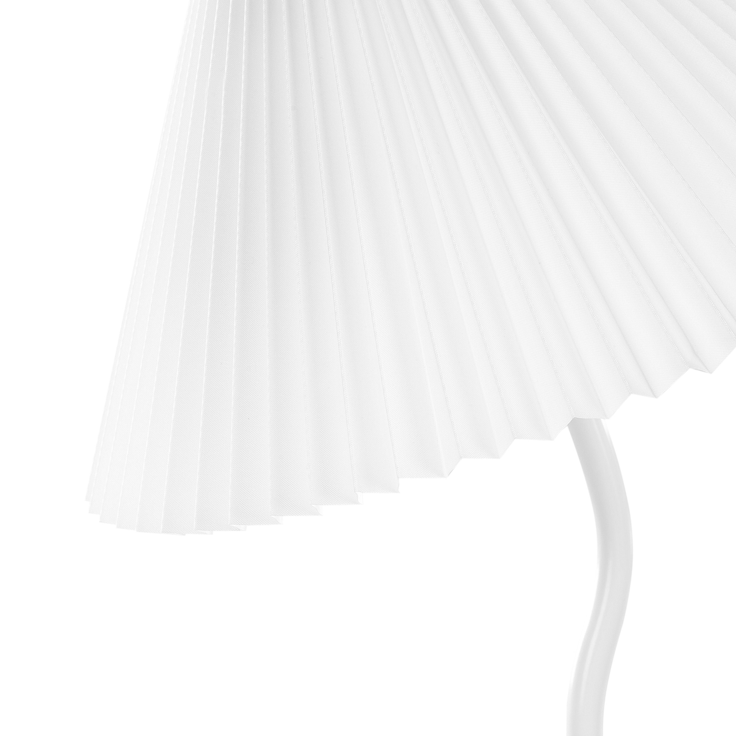 Table Lamp White Metal Base Synthetic Pleated Shade Modern Minimalist Design Suitable For Living Room And Bedroom