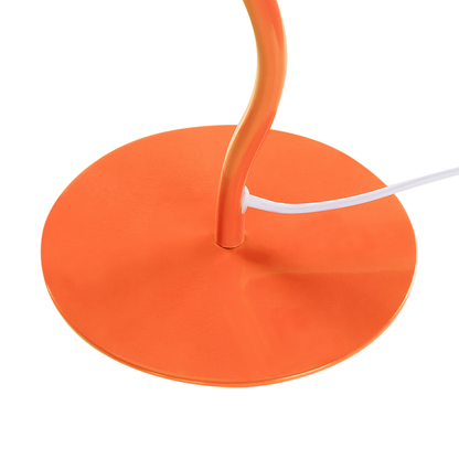 Table Lamp Orange Metal Base Pleated Shade Modern