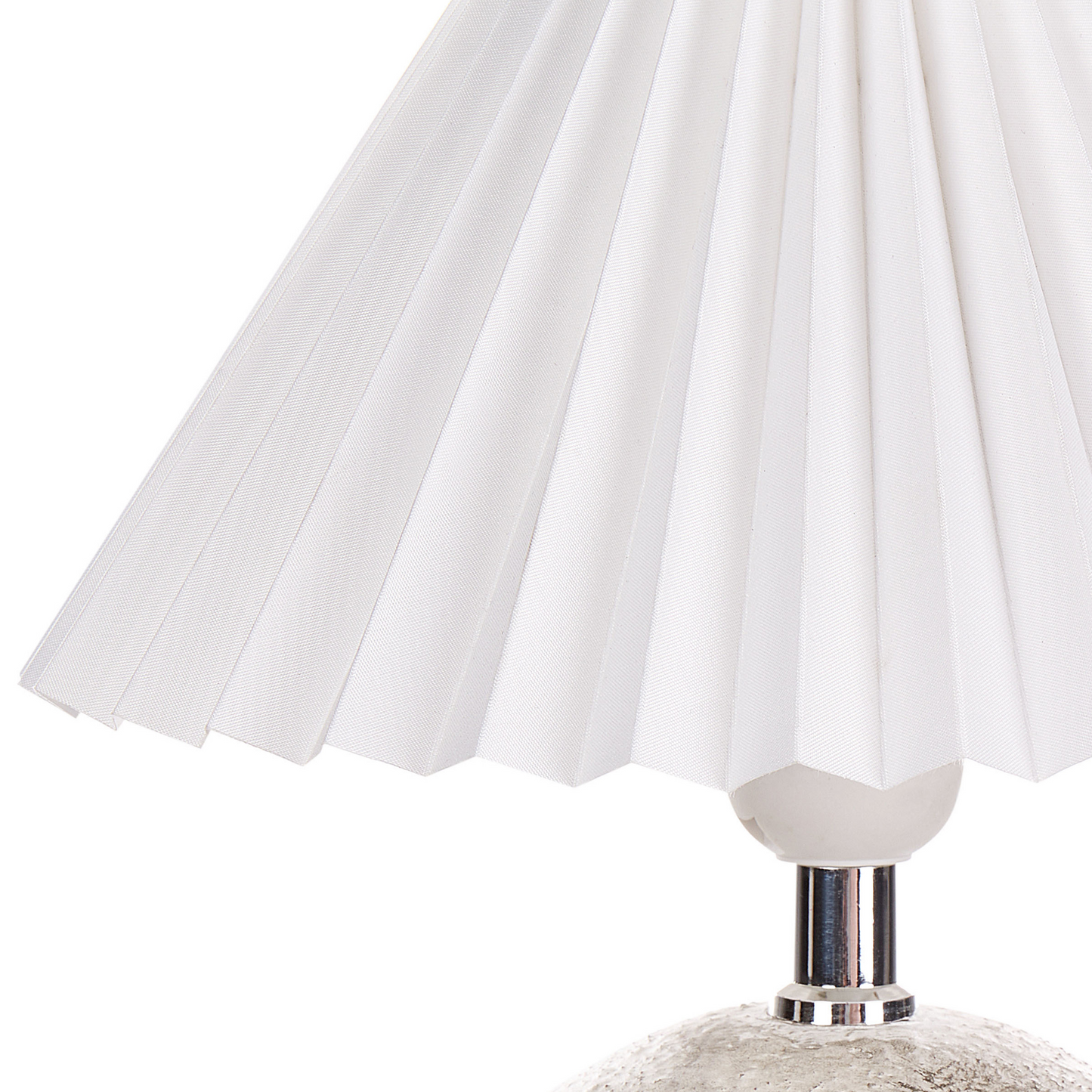 White Grey Ceramic Table Lamps Pleated Synthetic Shade