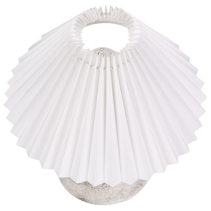 White Grey Ceramic Table Lamps Pleated Synthetic Shade