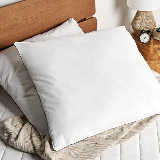 Japara Cotton Pillows 2 Pack White 80 x 80 Satin Piping