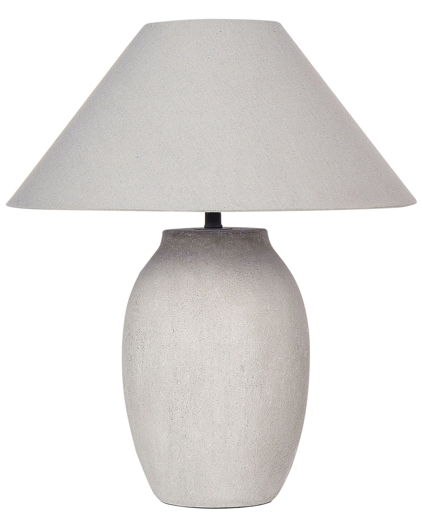 Table Lamp Grey Ceramic Base Linen Shade