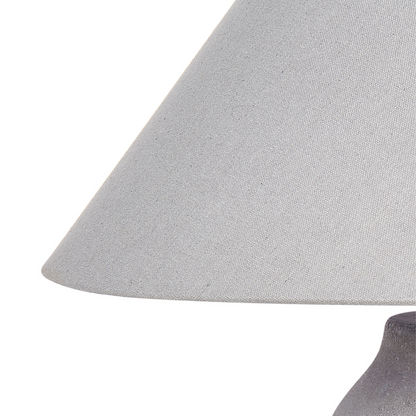 Table Lamp Grey Ceramic Base Linen Shade