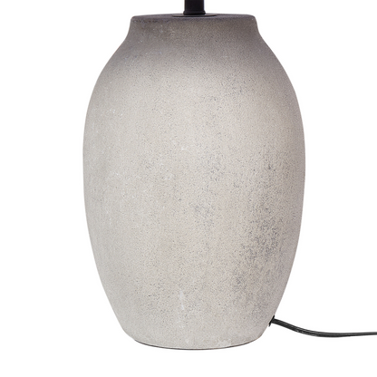 Table Lamp Grey Ceramic Base Linen Shade