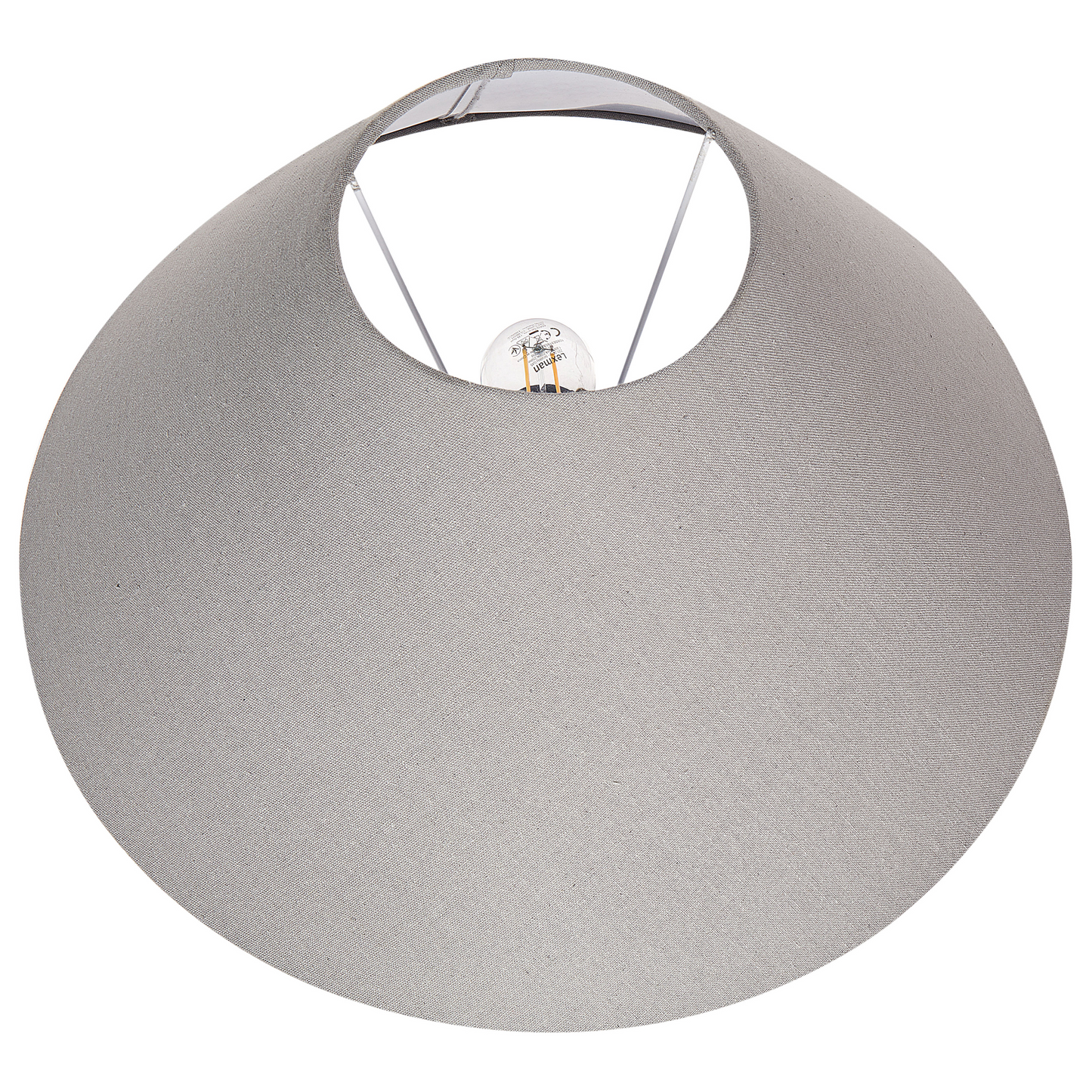 Table Lamp Grey Ceramic Base Linen Shade