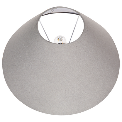 Table Lamp Grey Ceramic Base Linen Shade