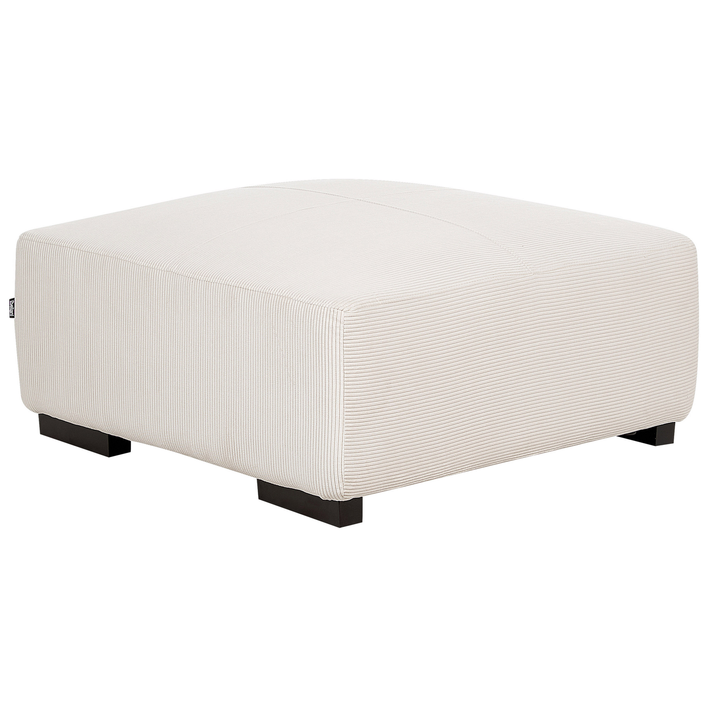 Off White Jumbo Corduroy Ottoman 80 x 80 x 35cm Square For Modern Living Room