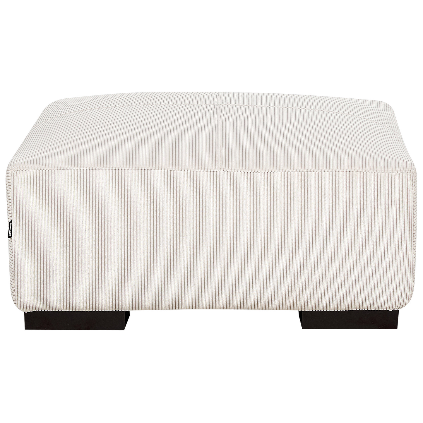 Off White Jumbo Corduroy Ottoman 80 x 80 x 35cm Square For Modern Living Room