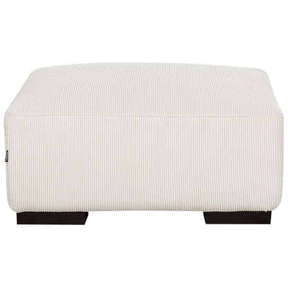 Off White Jumbo Corduroy Ottoman 80 x 80 x 35cm Square For Modern Living Room