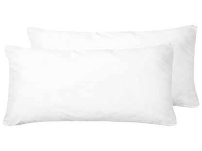 2 Pack White Microfibre Pillows 40 x 80 High Profile