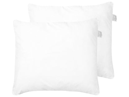 Two Pack White Microfibre Pillows Polyester Filling 80 x 80