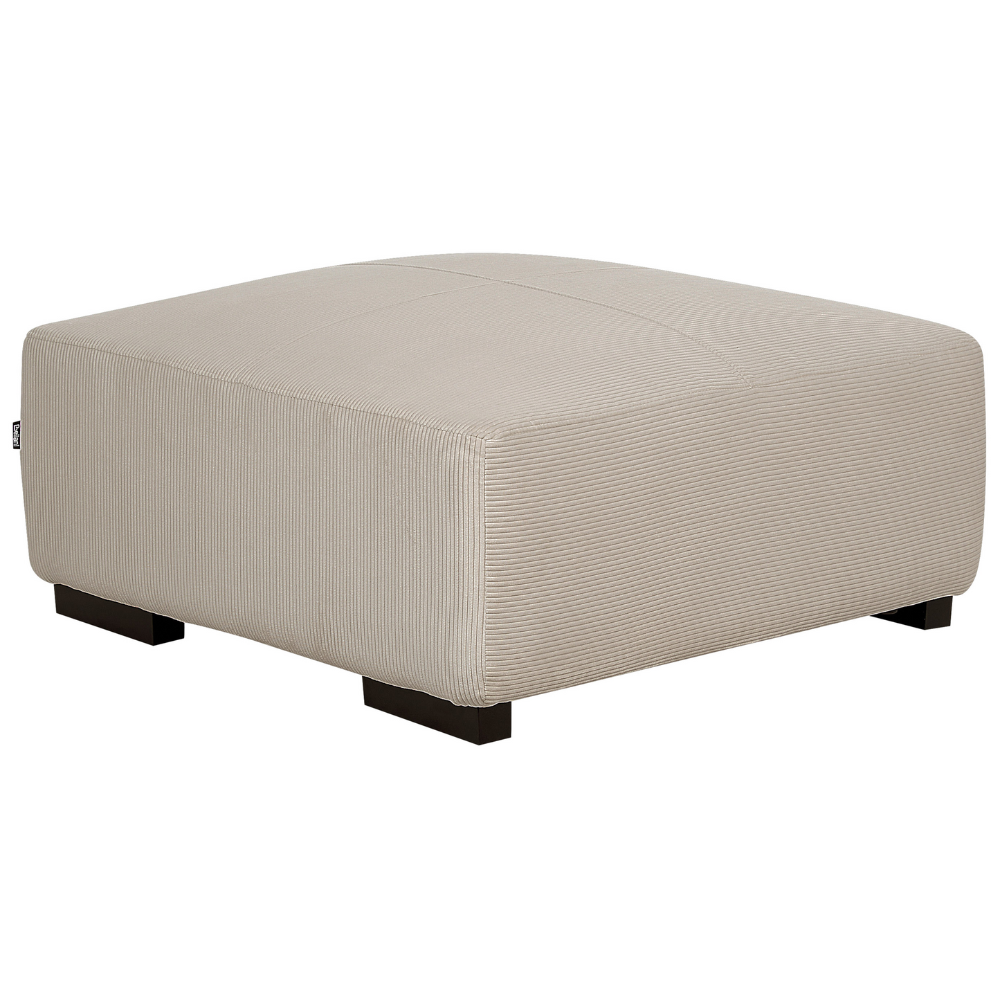 Beige Jumbo Corduroy Ottoman 80 x 80 x 35cm Square Corduroy Fabric For Modern Living Room