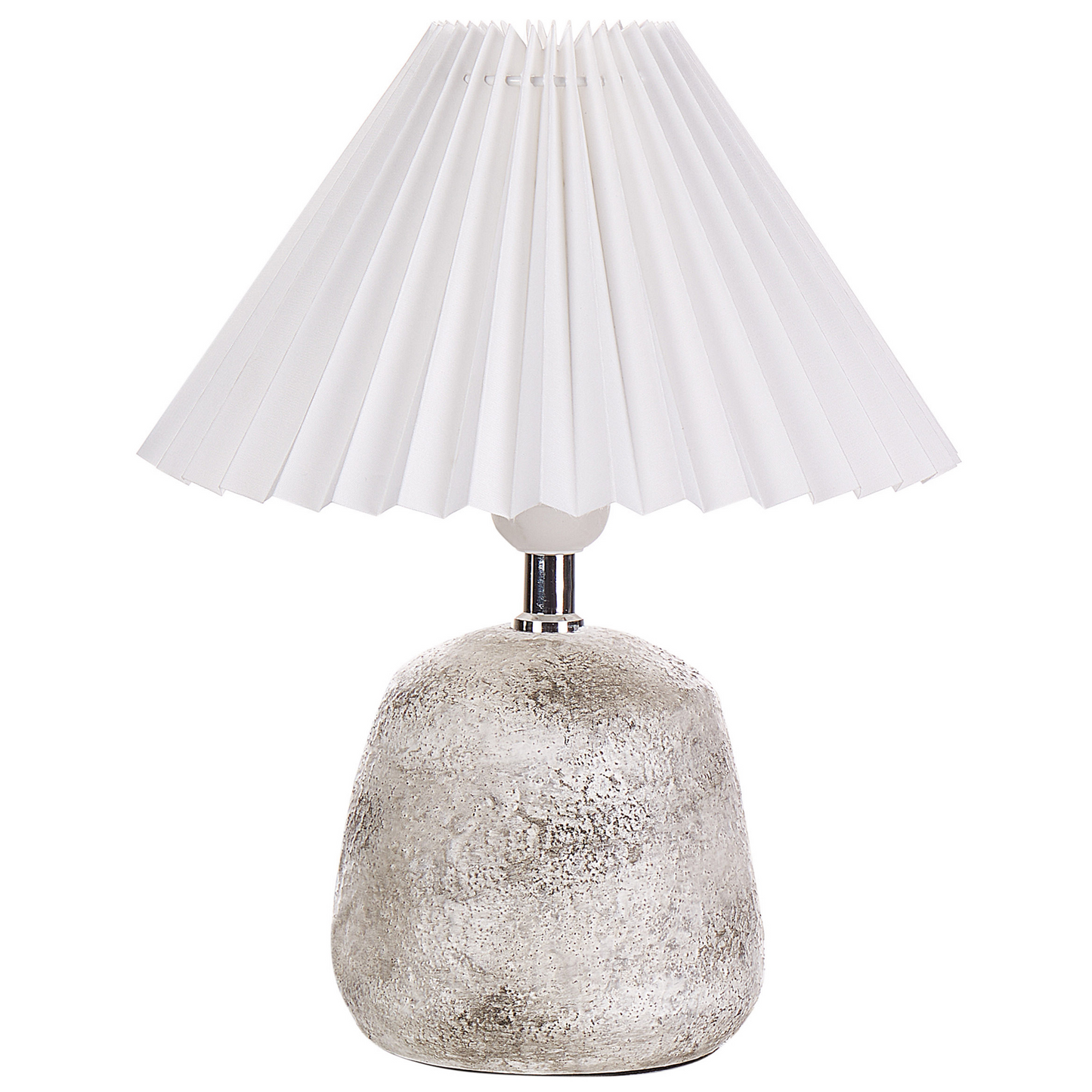 White Grey Ceramic Table Lamps Pleated Synthetic Shade