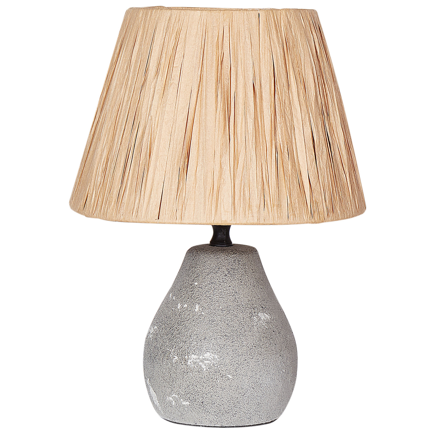 Distressed Ceramic Cone Table Lamps Set of 2 Grey Natural