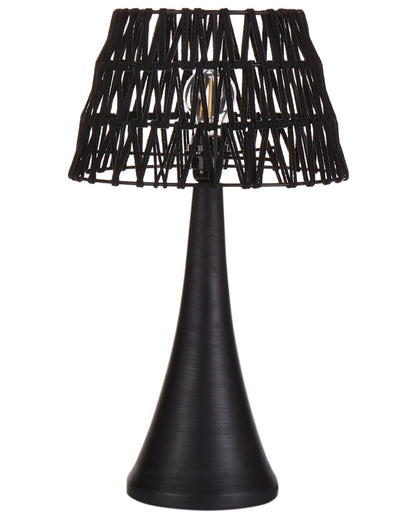 Lumora Mango Wood Table Lamp With Black Cotton Shade
