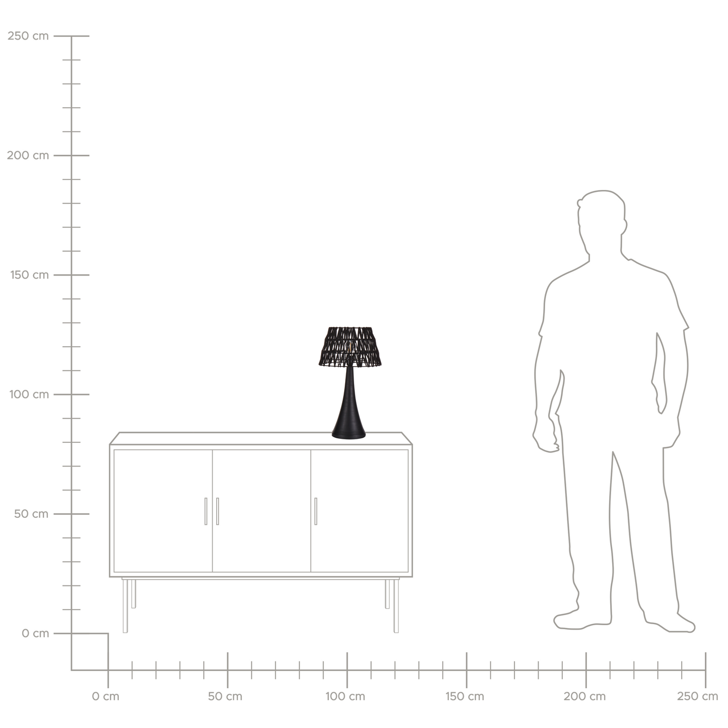 Lumora Mango Wood Table Lamp With Black Cotton Shade