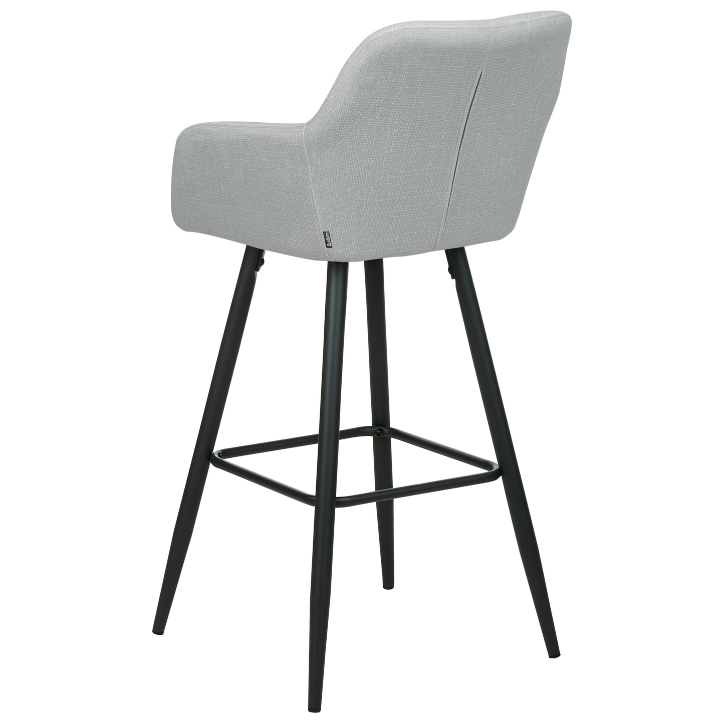 Velvet Bar Stool Set Of 2 With Arms Backrest Light Grey