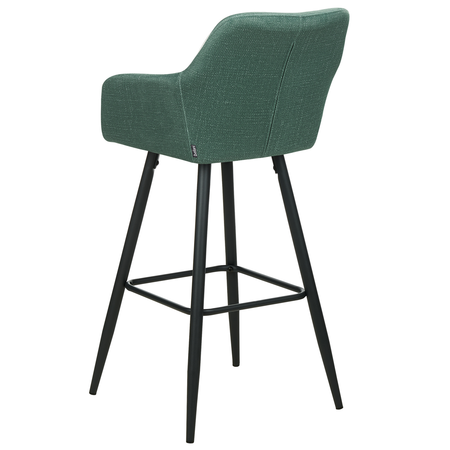 Green Velvet Bar Stool Set 2 With Arms Backrest Black Legs