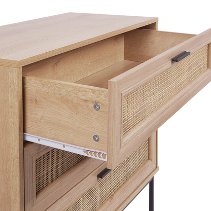 Rattan Chest Of Drawers 3 Drawers Black Frame