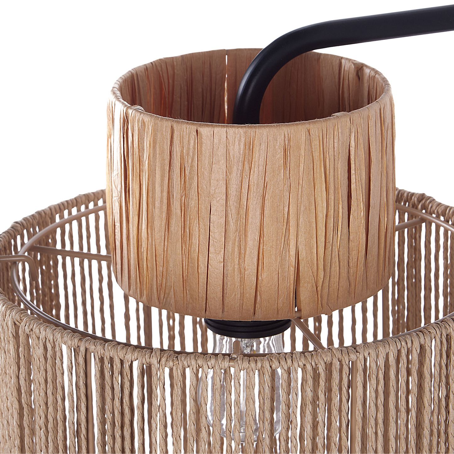 Raffia Wall Lamps Set of 2 Boho Handmade Light Fixtures