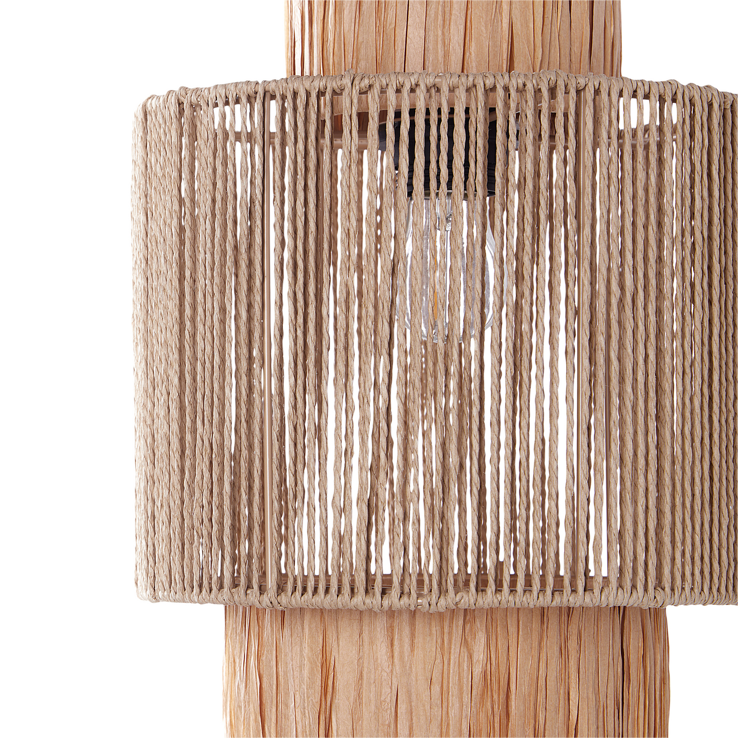 Raffia Wall Lamps Set of 2 Boho Handmade Light Fixtures