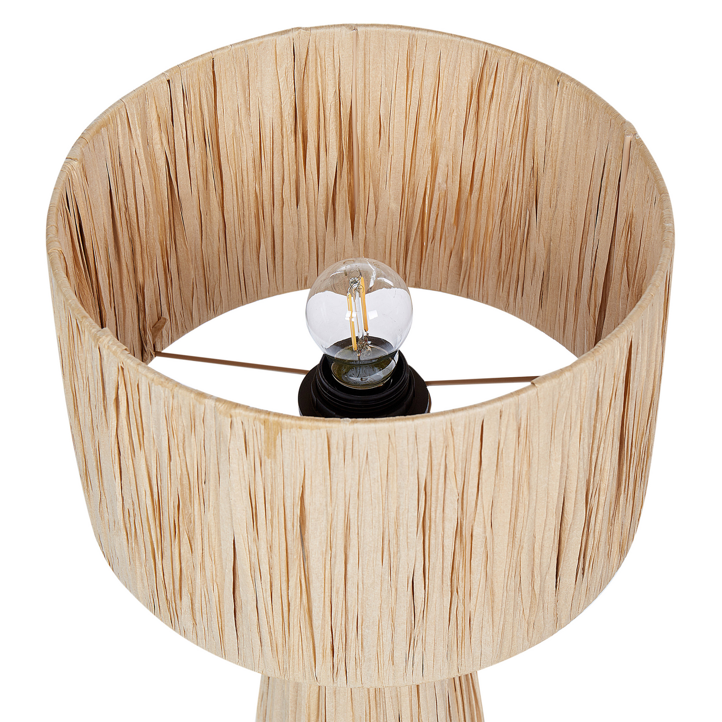 Table Lamp Natural Palm Leaf Lampshade Boho Handmade