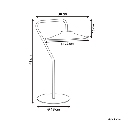Table LED Lamp Black 41cm Warm Light Modern Durable Iron Construction Living Room Office