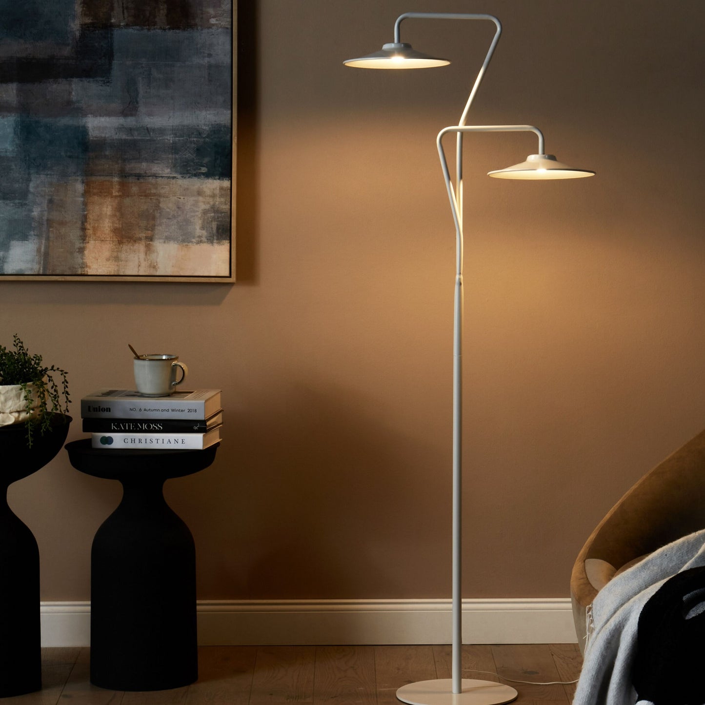 Living 2-Light LED Floor Lamp 140cm Warm White