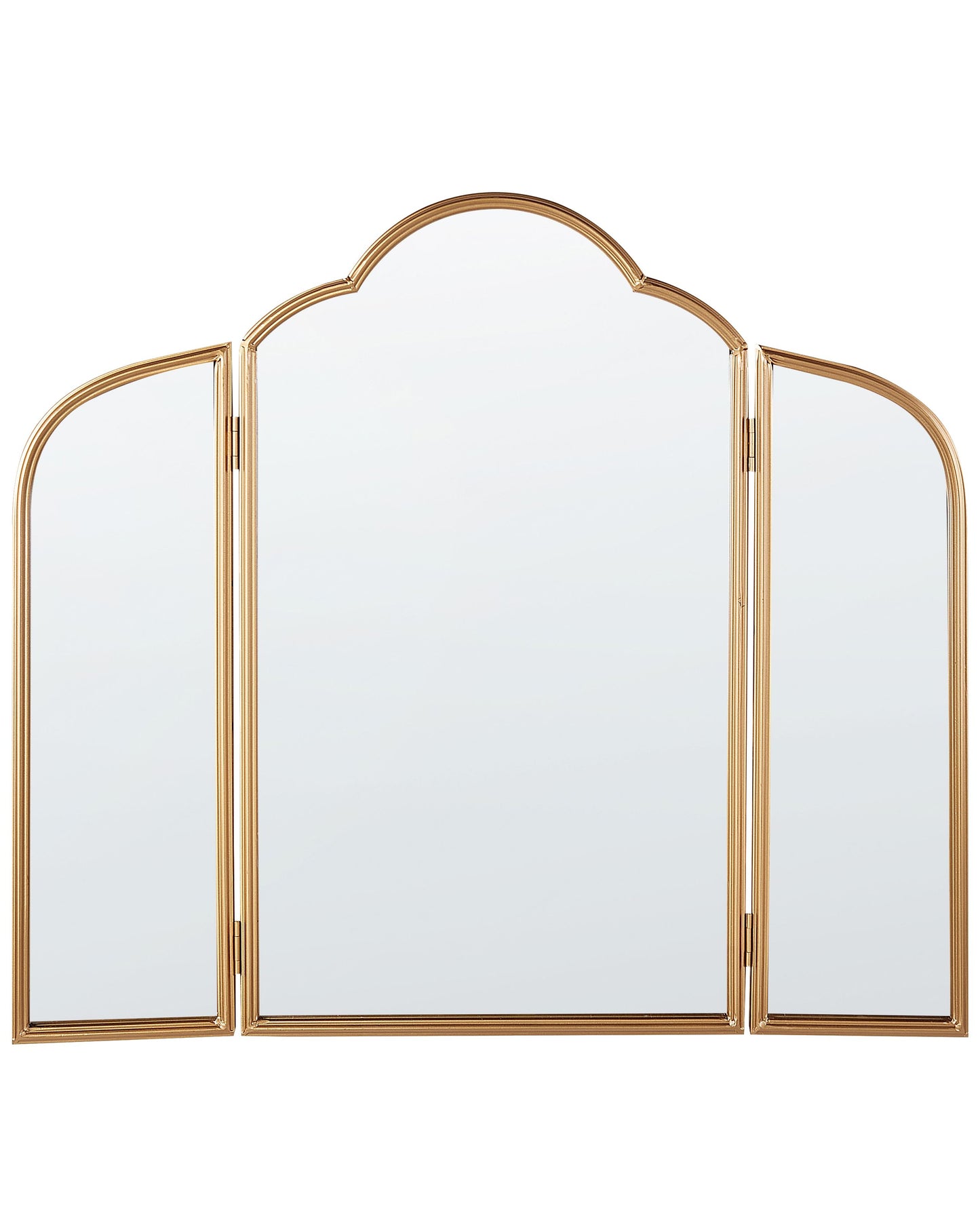 Luminique Table Trifold Makeup Mirror Gold Folding Wings 87 x 77cm