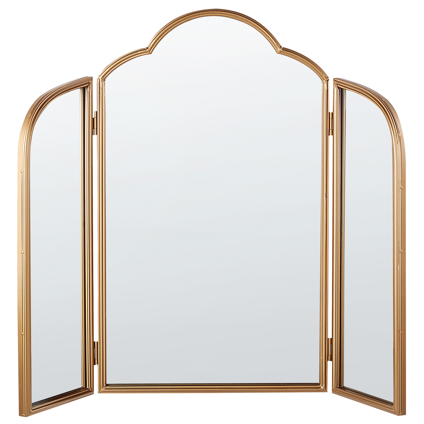 Luminique Table Trifold Makeup Mirror Gold Folding Wings 87 x 77cm