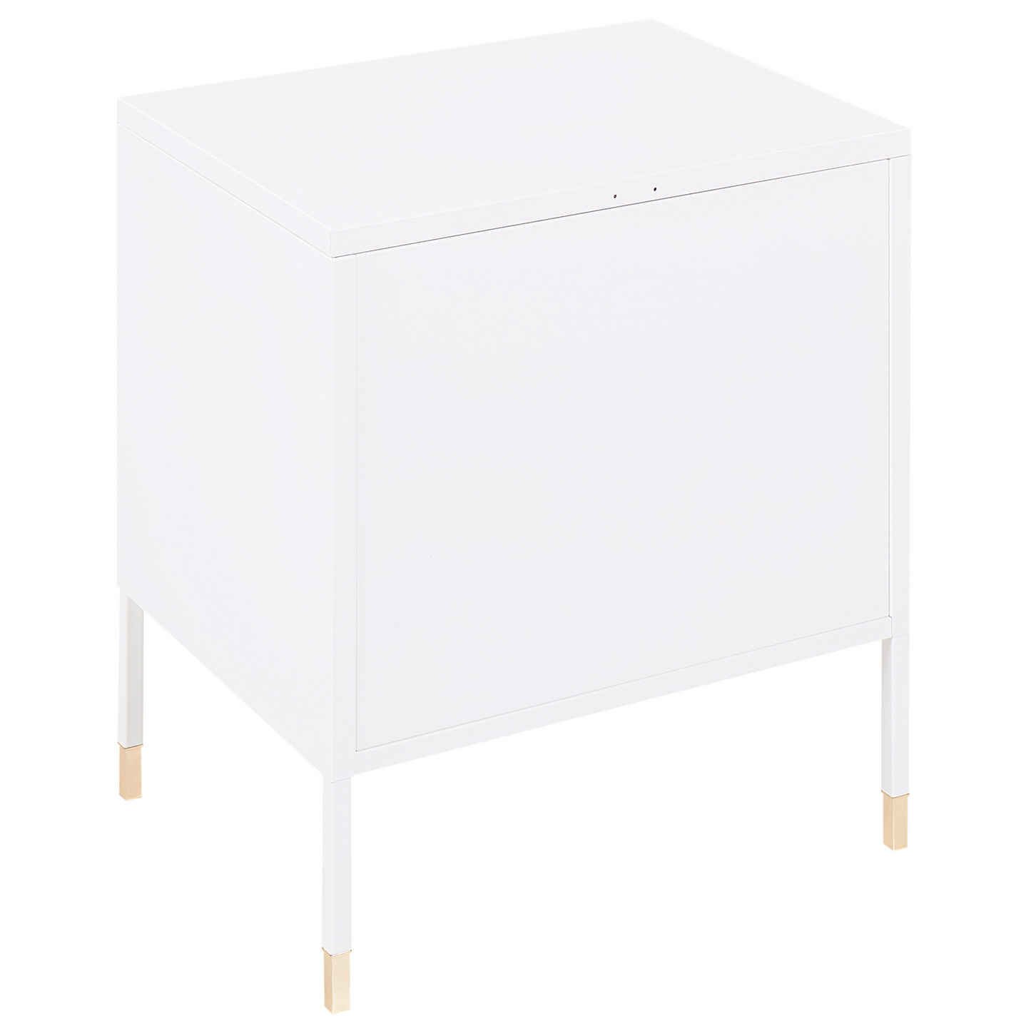 Bedside Table White Steel Powder Coated Mesh Door Nightstand