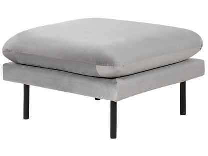Velvet Ottoman Pillow Top Footstool Grey With Metal Legs