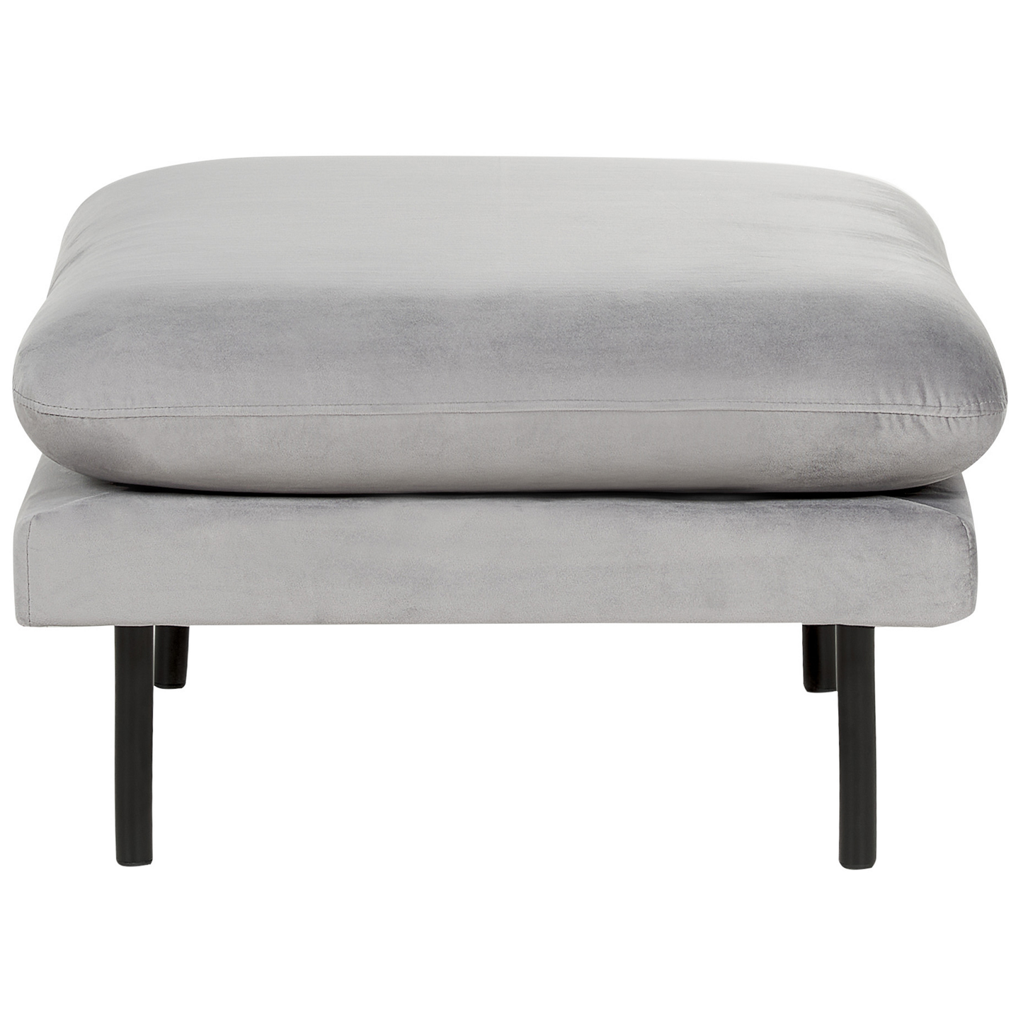 Velvet Ottoman Pillow Top Footstool Grey With Metal Legs