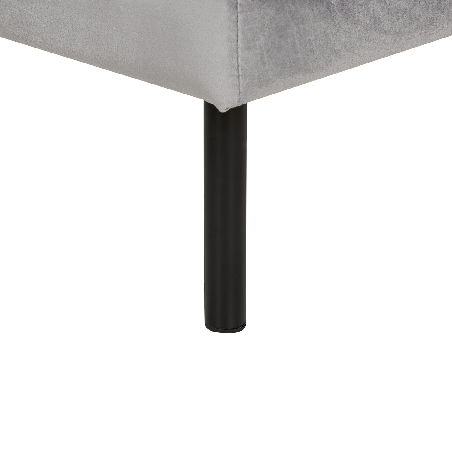 Velvet Ottoman Pillow Top Footstool Grey With Metal Legs