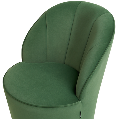 Armchair Green Velvet Round Tub Chair With Gold Metal Base Glam Retro Accent