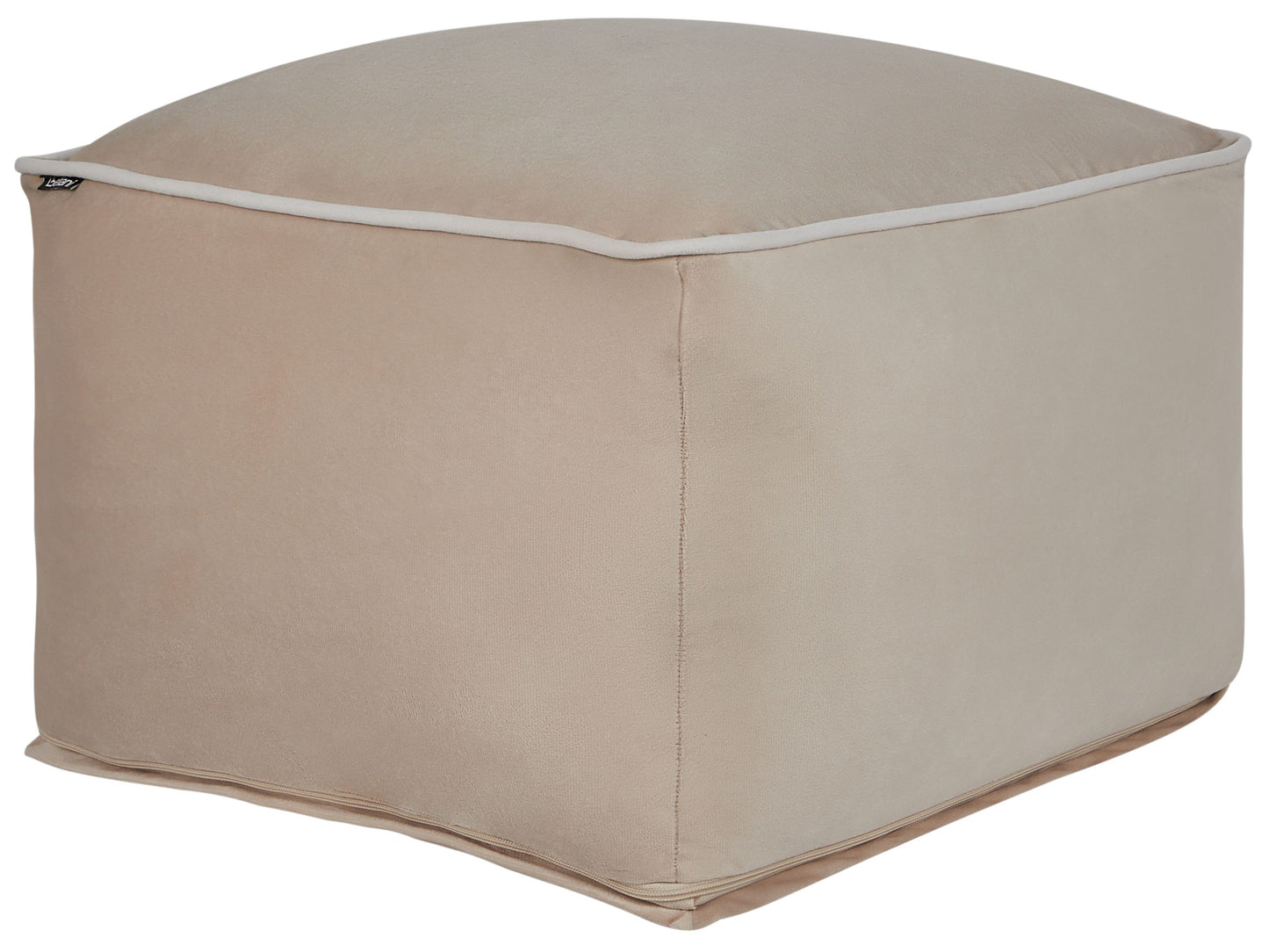 Velvet Pouffe Sand Beige Footstool With EPS Beads
