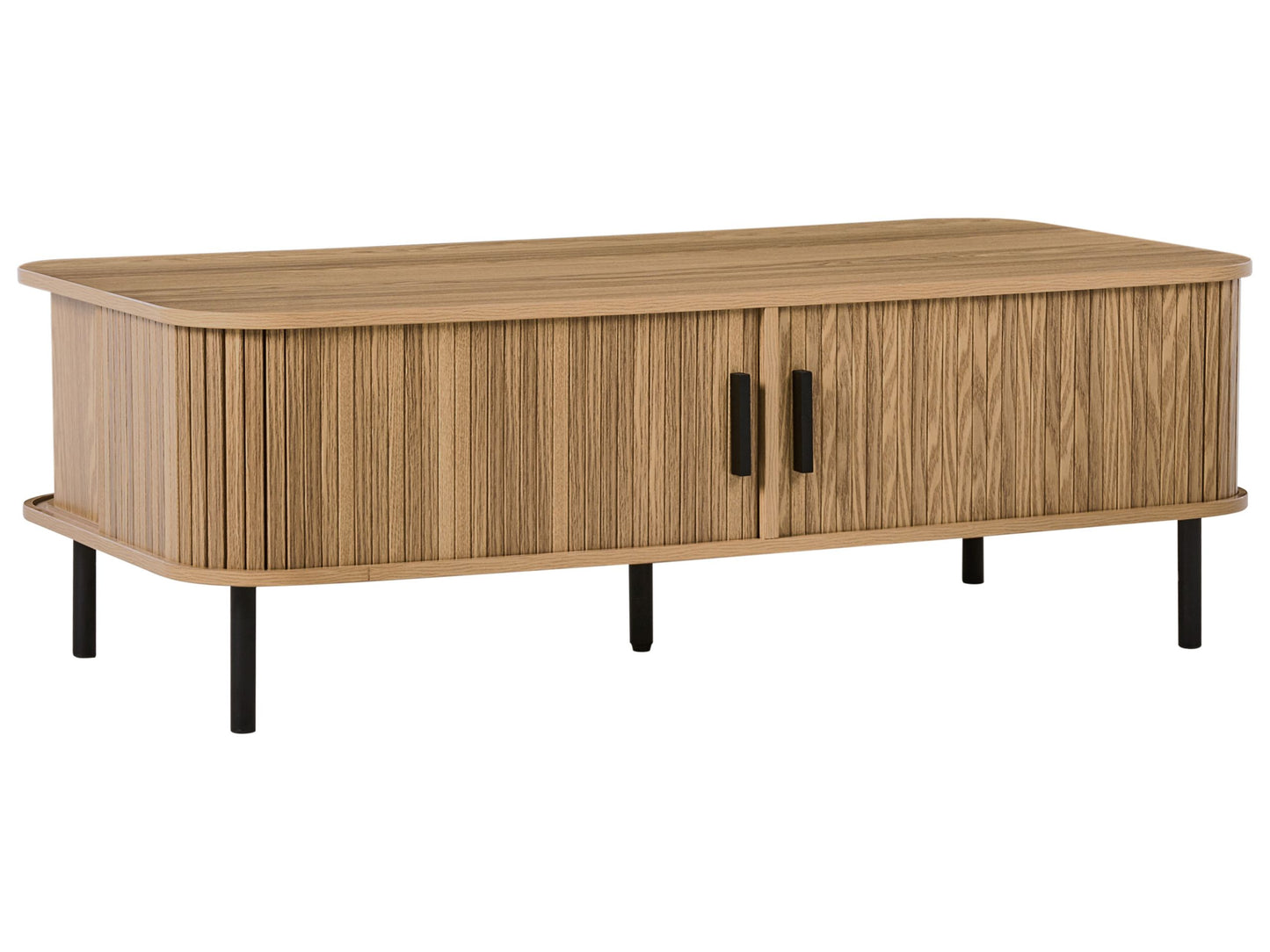 NovaCasa Coffee Table Light Brown With Black Legs 120x60 cm