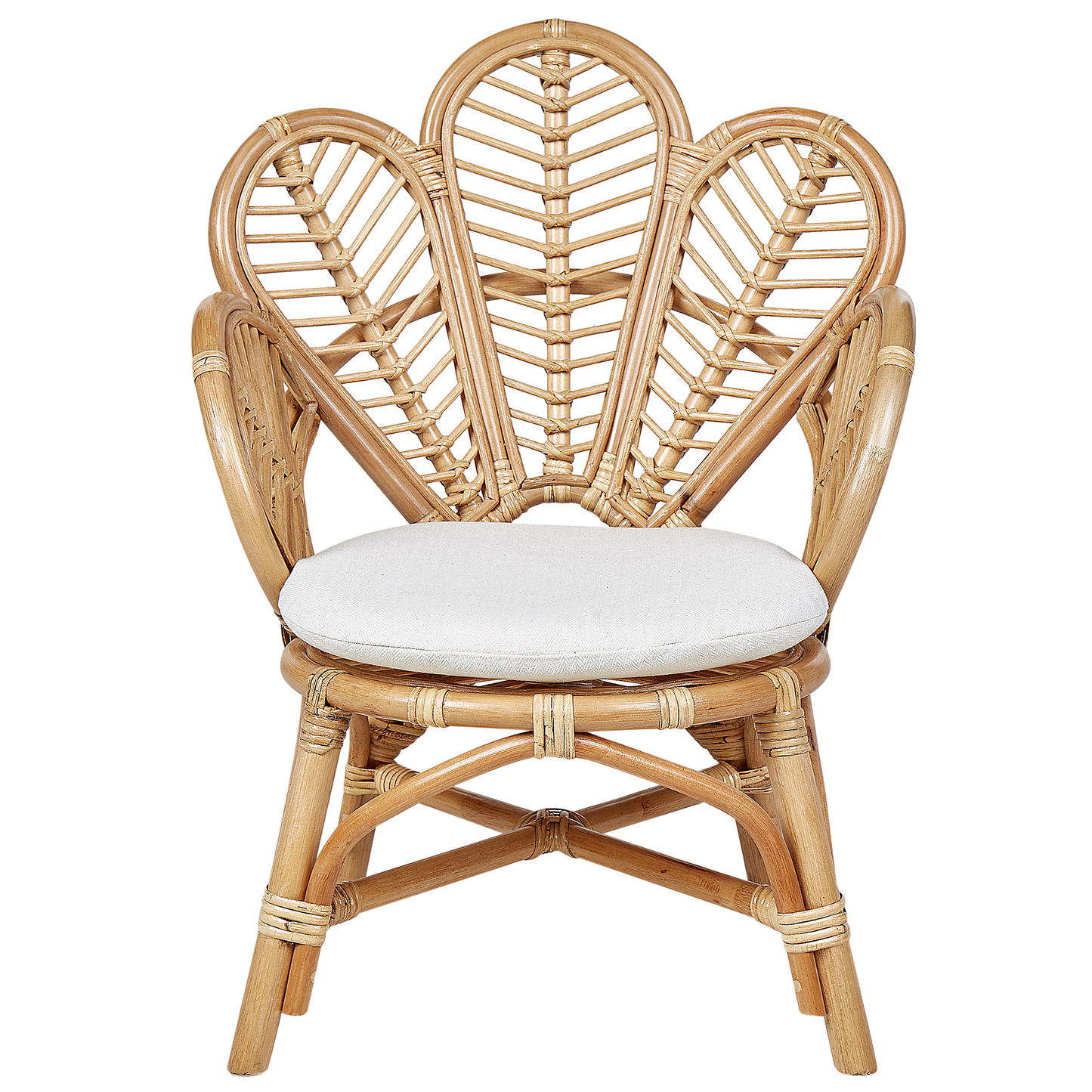Peacock Kids Chair Natural Rattan 58 x 55 x 70cm Boho
