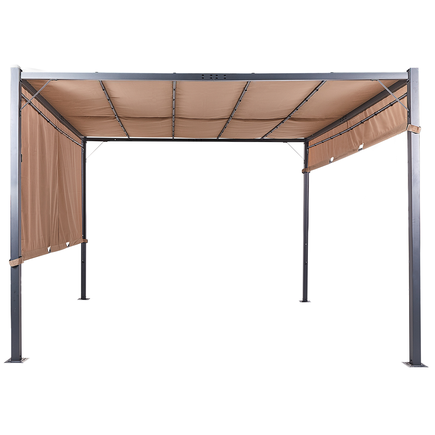 Pergola 310 x 310 Brown Steel Frame With Solar LED Lights